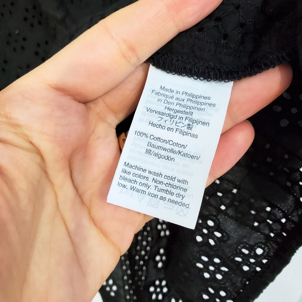 Madewell Eyelet tiered button back top - Picture 7 of 12
